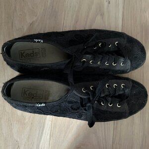 Black Lace KEDS Shoes Size 9